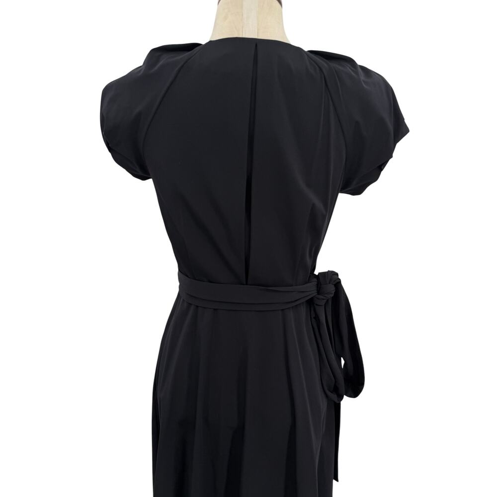 Diane Von Furstenberg Peyton Wrap Dress Puff Sleeve Knee Length Black 4 - Picture 7 of 12